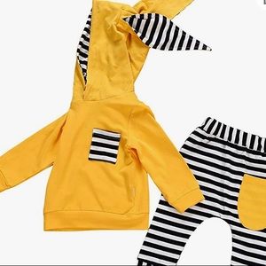 NEW Long Sleeve Rabbit Hood Top Pants Outfits Set